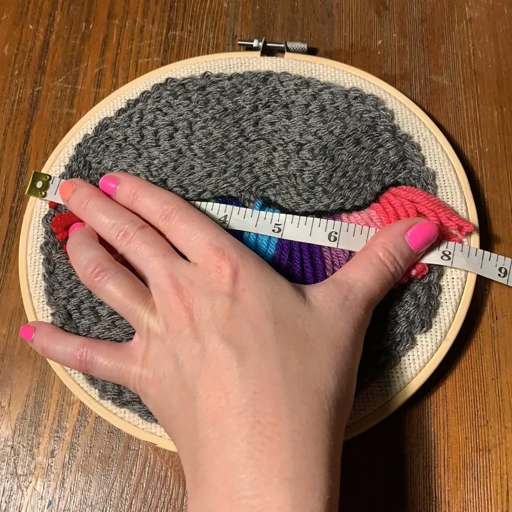 Rainbow lashes, punch needle wall art!!